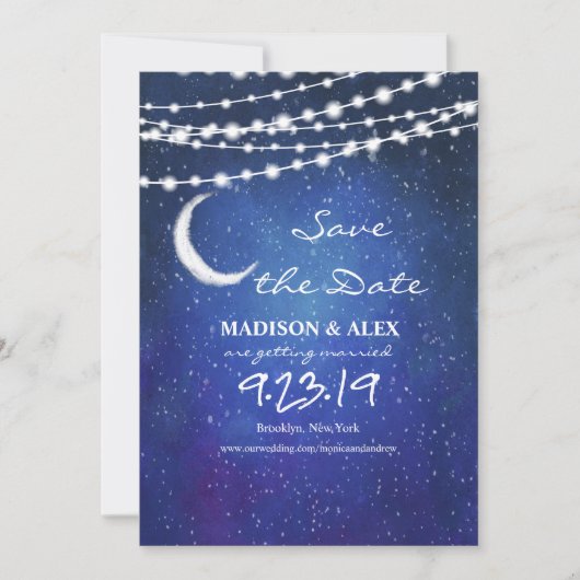 Invitation de sauvegarde de date sous les étoiles (Devant)