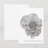 Invitation de sauvegarde de fleur de script simple (Devant / Derrière)