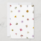 Invitation de sauvegarde de fleurs pressées pour l (Dos)