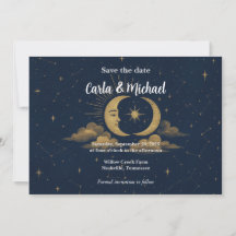 Invitation de sauvegarde de la date de la Lune et 