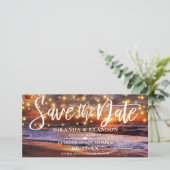Invitation de sauvegarde de la date de la plage de (Debout devant)