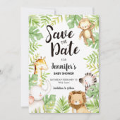 Invitation de sauvegarde de la date des animaux de (Devant)