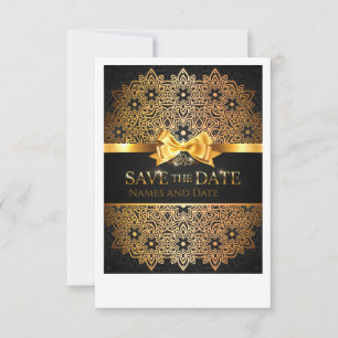 Invitation de sauvegarde de luxe Mandala en or