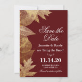 Invitation de sauvegarde de mariage d'automne de n (Devant)