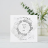 Invitation de sauvegarde de mariage Protea et plan (Debout devant)