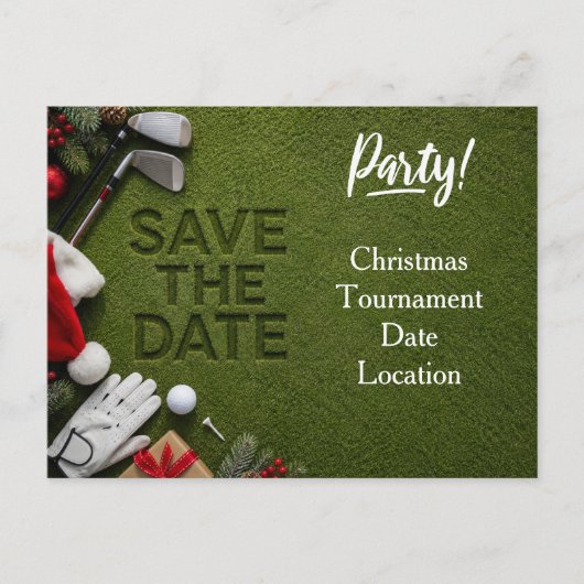 Invitation de sauvegarde de Noël pour le golf (Devant)