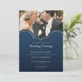 Invitation de sauvegarde de photo dorée Navy Class (Debout devant)