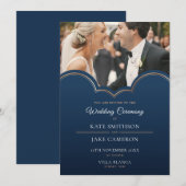 Invitation de sauvegarde de photo dorée Navy Class (Devant / Derrière)