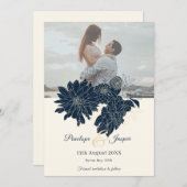 Invitation de sauvegarde de photo florale classiqu (Devant / Derrière)