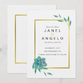 Invitation de sauvegarde de plante grasse botaniqu (Devant / Derrière)