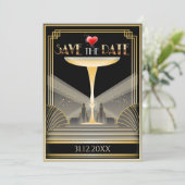 Invitation de sauvegarde Deco Champagne pour la da (Debout devant)