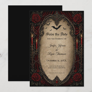 Invitation de sauvegarde gothique vampire à la dat