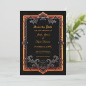 Invitation de sauvegarde Halloween gothique vintag (Debout devant)
