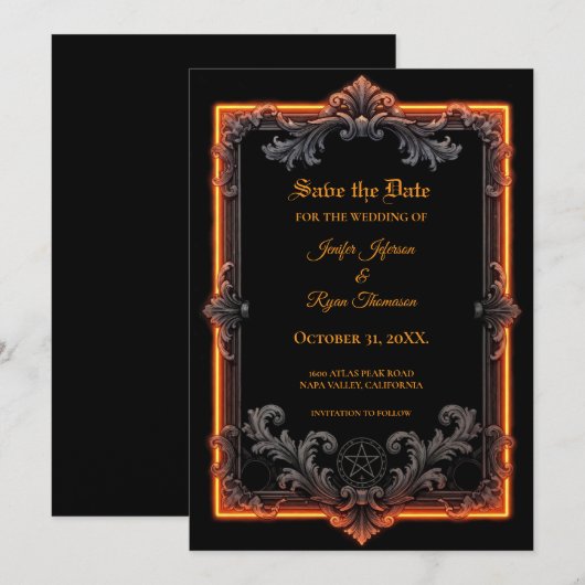 Invitation de sauvegarde Halloween gothique vintag (Devant / Derrière)