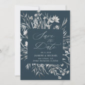 Invitation de Save the Date botanique pochoir rust (Devant)