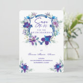 Invitation de Save the Date Quinceañera Violet (Debout devant)