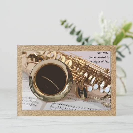 Invitation de saxophone et de partitions (Debout devant)