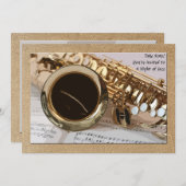 Invitation de saxophone et de partitions (Devant / Derrière)