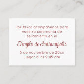 Invitation de scellement au temple en script rouge (Dos)