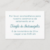 Invitation de scellement de temple bilingue en écr (Dos)