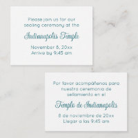 Invitation de scellement de temple bilingue en écr