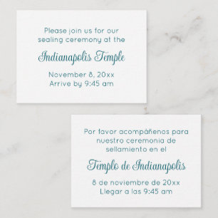 Invitation de scellement de temple bilingue en écr