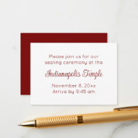 Invitation de scellement de temple de script rouge