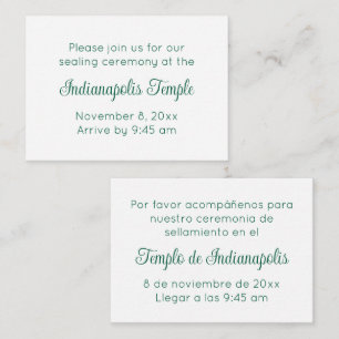 Invitation de scellement du temple en écriture ver