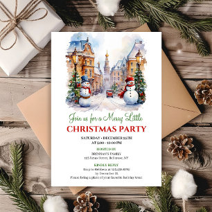 Invitation de scène de Noël à l'aquarelle ludique