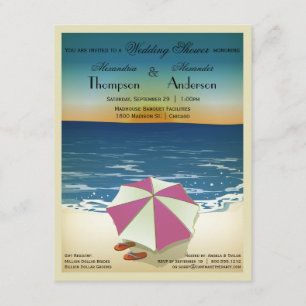 Invitation de scène de plage inspiré rétro par