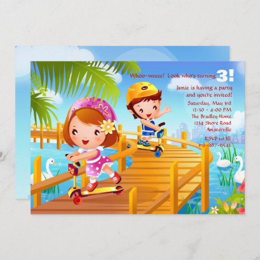 Invitation de Scooter Tots (Devant / Derrière)