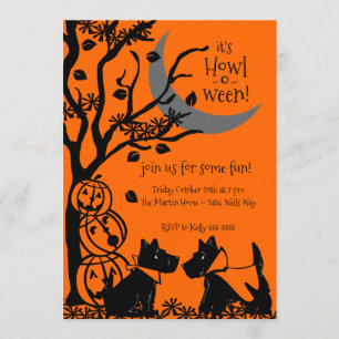 Invitation de Scottie Dog Halloween