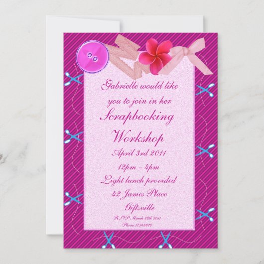 Invitation de scrapbooking/Craft Party 2 (Devant)