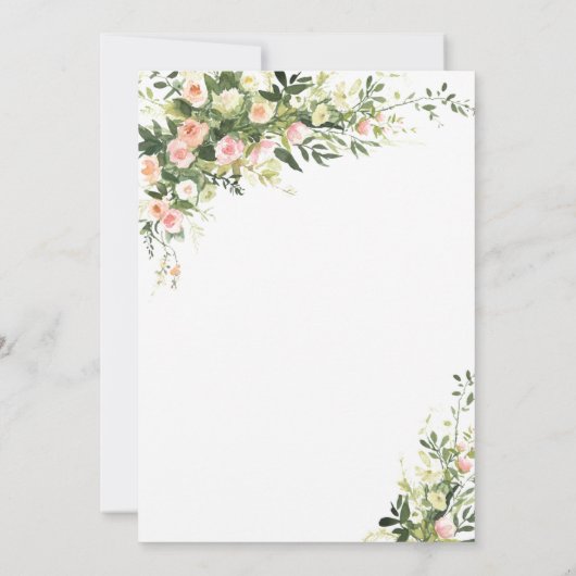 Invitation de script d'aquarelle florale rose (Dos)