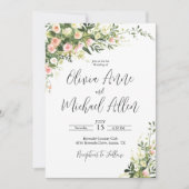 Invitation de script de aquarelle florale rose (Devant)
