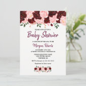 Invitation de script de Baby shower de Rose de Bou (Debout devant)