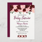 Invitation de script de Baby shower de Rose de Bou (Devant / Derrière)