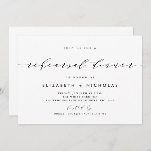 Invitation de script élégante (Devant / Derrière)