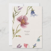 Invitation de script fleur sauvage Watercolor (Dos)