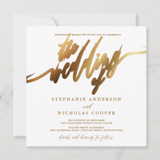 Invitation de script Gold Elegant