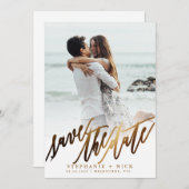 Invitation de script Gold Elegant (Devant / Derrière)