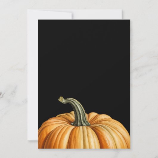 Invitation de sculpture citrouille pour la fête d' (Dos)