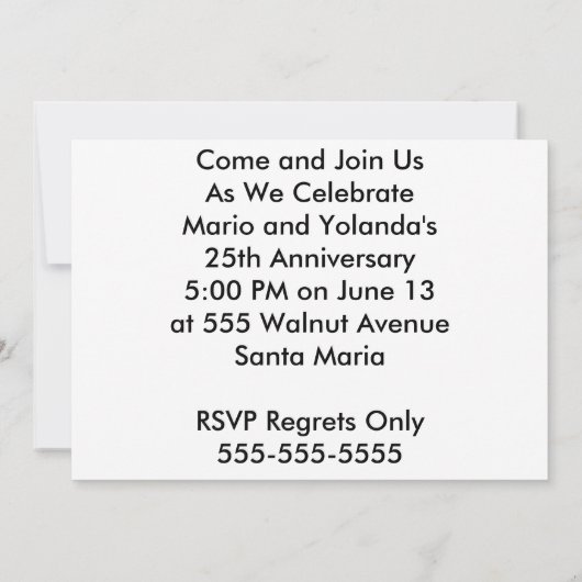 Invitation de sculpture d'arbre (Dos)