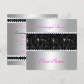 Invitation de séquence noire avec diamants - Argen (Devant / Derrière)