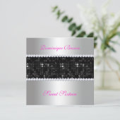 Invitation de séquence noire avec diamants - Argen (Debout devant)