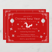 Invitation de serpent du Nouvel An chinois (Devant / Derrière)