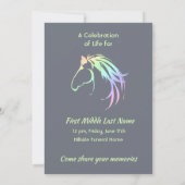 Invitation de service commémoratif Cheval pastel a (Dos)