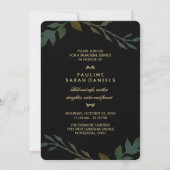 Invitation de service commémoratif de Black Gold F (Dos)