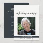 INVITATION DE SERVICE DE MÉMOIRE DE SYMPATHIE PHOT (Devant / Derrière)