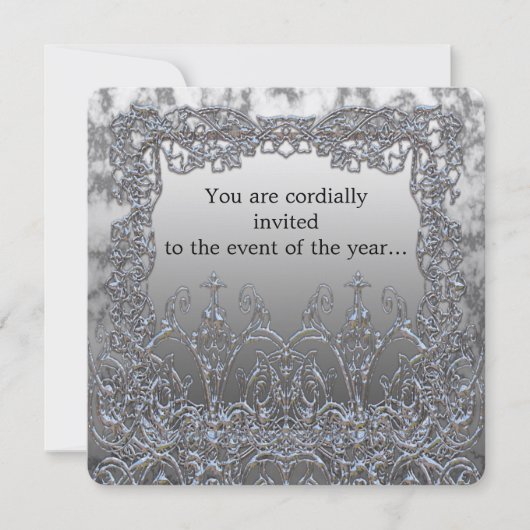 Invitation de Shampton Elegant Metallic Silver Par (Devant)